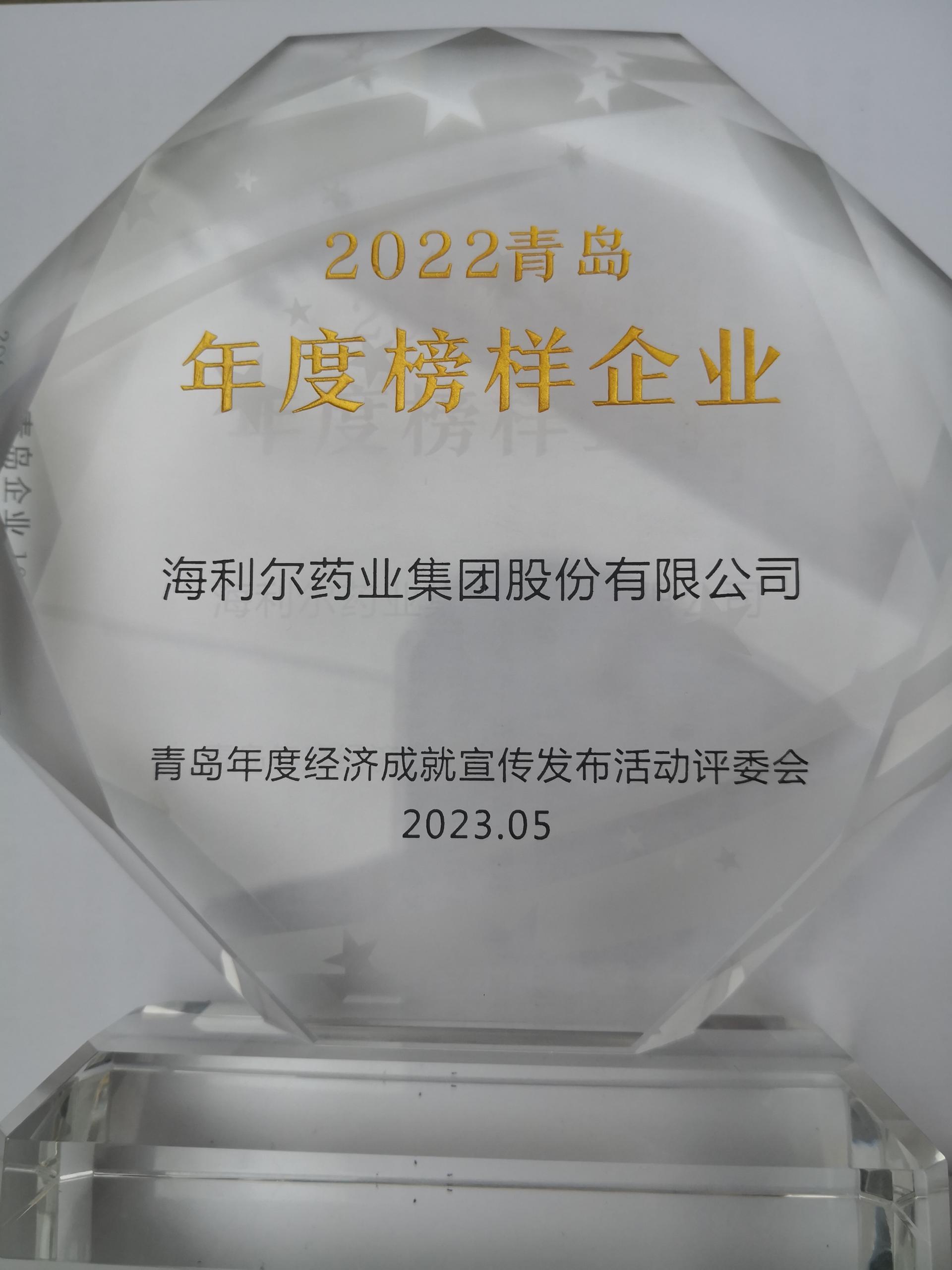 祝賀！集團(tuán)獲評2022青島年度榜樣企業(yè)